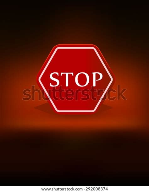 Stop Sign Black Dark Background Vector Stock Vector Royalty Free