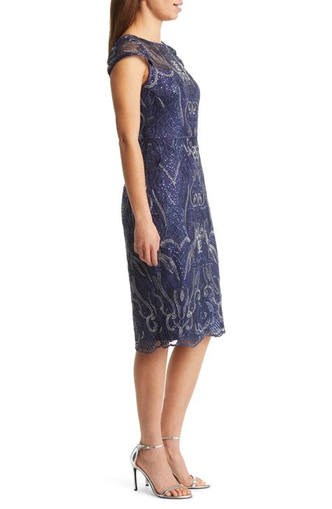 Vince Camuto Sequin Embroidered Cap Sleeve Sheath Cocktail Dress Nordstrom