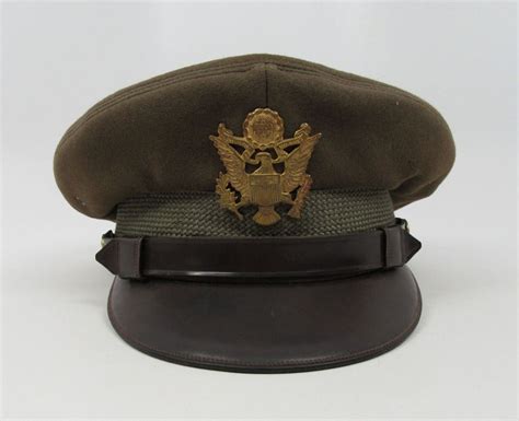 Ww2 Us Army Air Corp Force Officer Visor Hat Military Named Uniform