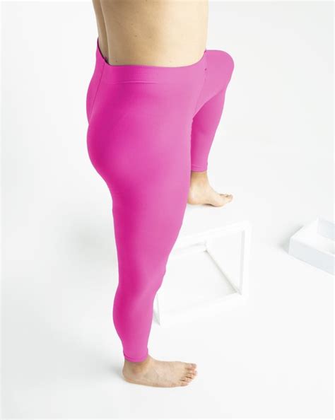 neon pink microfiber ankle length footless tights style 1025 we love colors