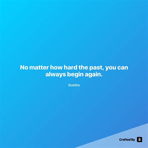 No Matter How Hard The Past You Can Always Begin Again By Buddha