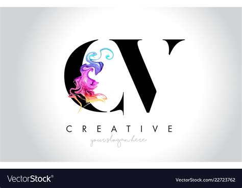 Cv Vibrant Creative Leter Logo Design Royalty Free Vector
