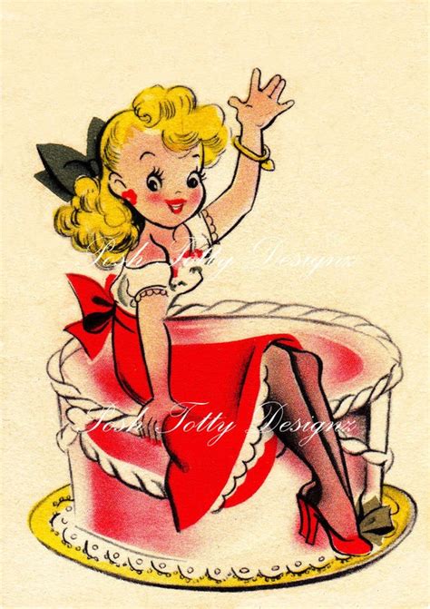 Items Similar To Happy Birthday Girl 1940s Vintage Digital Download