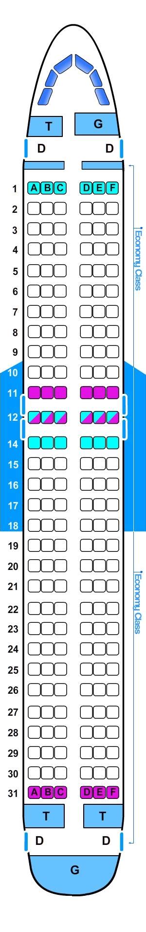 Seat Map Airbus A320 200 Neo Qatar Airways Best Seats In The Plane