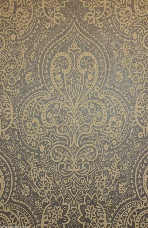 Paste The Wall Indian Asian Inspired Damask Wallpaper In Brown