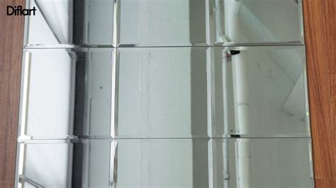 Diflart 8x8 Inch Beveled Edge Mirror Tiles For Kitchen Backsplash