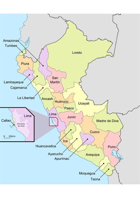 Mapa Del Per Con Nombres Regiones Y Departamentos Para Descargar E