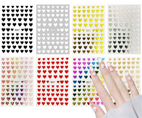 I Love Hearts Heart Shape Nail Art Stickers