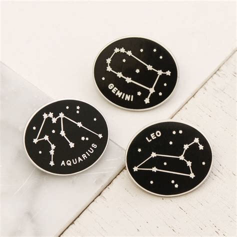 Zodiac Enamel Pin By Alphabet Bags