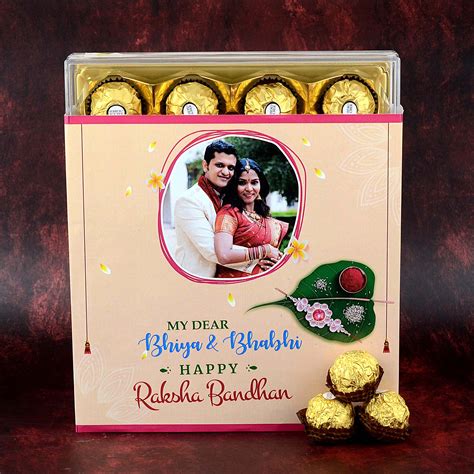 Bhaiya Bhabhi Personalized Ferrero Rakhi Personalised