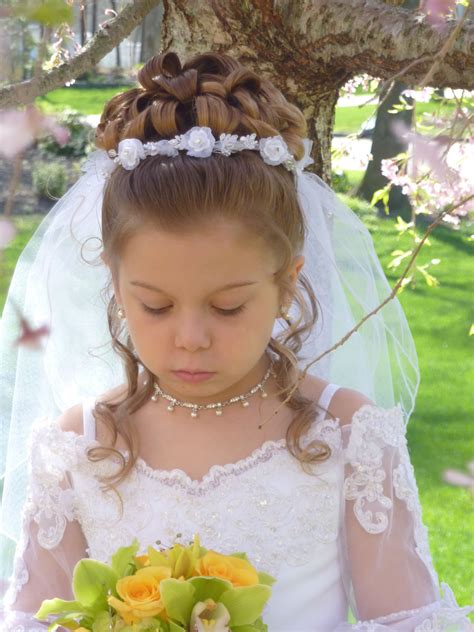 Up Dos For Communion Updo Hairstyles Girls Communion Hairstyles