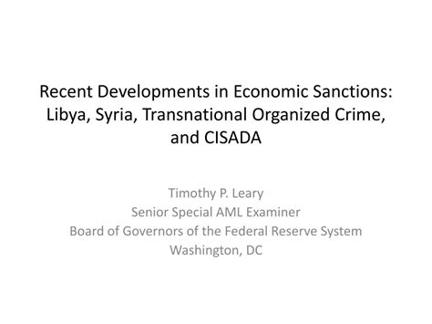 Ppt Recent Developments In Economic Sanctions Libya Syria