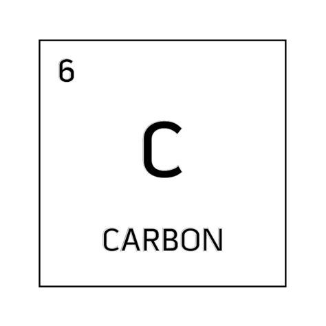Black And White Element Cell For Carbon Science Notes And Projects