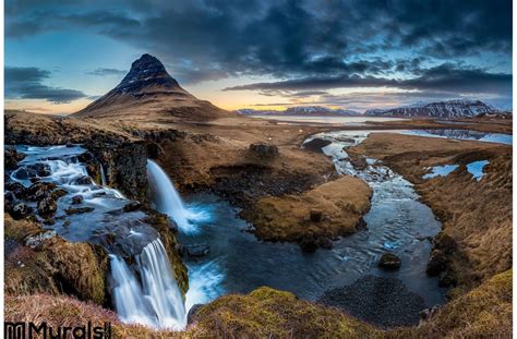 Iceland Landscape Sunrise Mt Kirkjufell Wall Mural