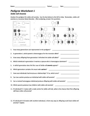 Sickle Cell Anemia Pedigree Worksheet Answers Fill And Sign Printable Template Online