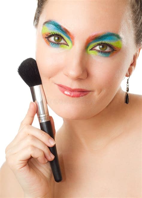 Woman With Professional Evening Make Up Stock Image Image Of Bright