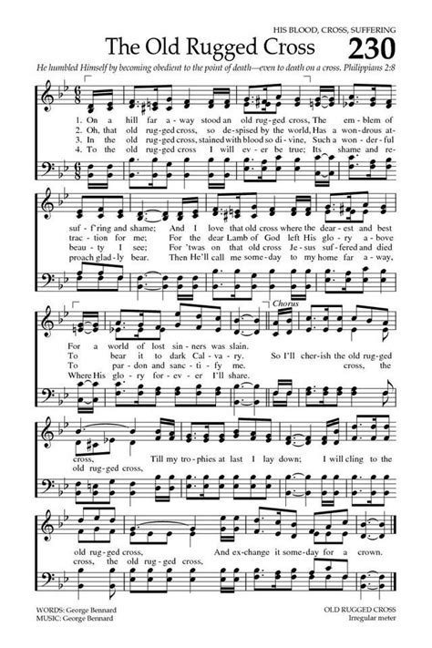 The Old Rugged Cross Baptist Hymnal 2008 Page 325 Gospel Song Lyrics