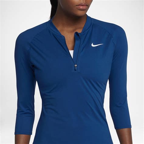 Nike Womens Dry 34 Sleeve Tennis Top Blue Jay