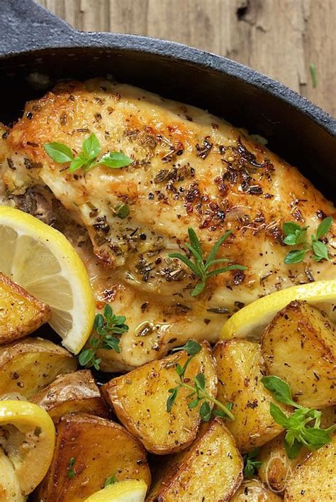 Chicken is one of the most popular chicken recipes, for lunch or dinner. Lemon Garlic Roasted Chicken and Potatoes | Recipe ...