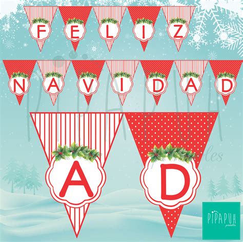 Pipapuh Printables Banderines Navideños Para Imprimir