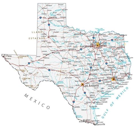 Texas Cities Map Large Printable High Resolution And Standard Map