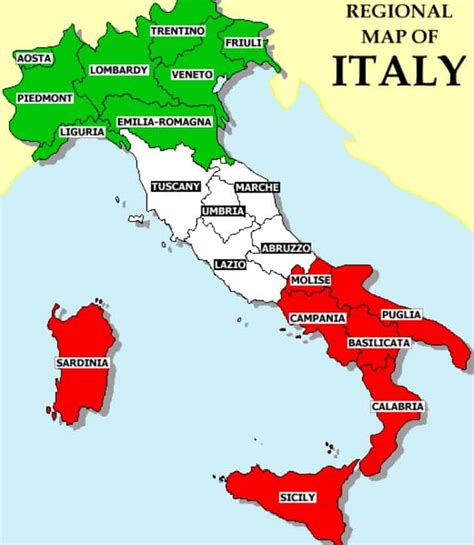Italy Regions Map Italy Map Map Of Italy Regions Detailed Map Of Italy