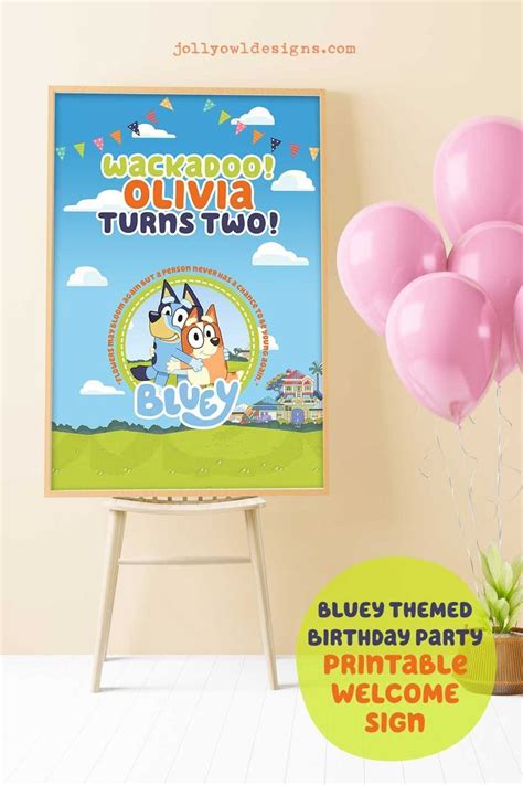 Bluey Birthday Party Welcome Sign Personalized Digital Printable Signage