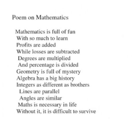 Write A Poem About Mathematics