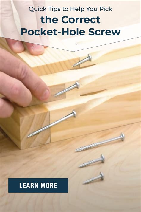How To Select The Correct Pocket Hole Screw Easy Woodworking Projects