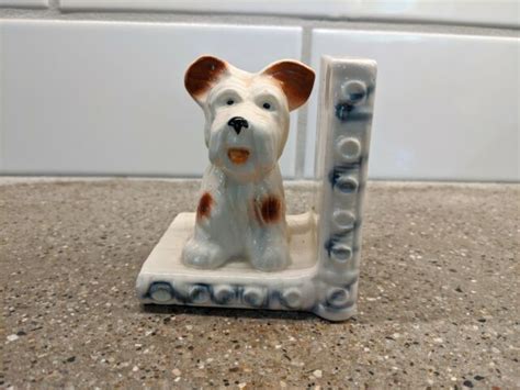 Vintage Japan Scottish Terrier Ceramic Bookend Scottie Dog Mcm Ebay