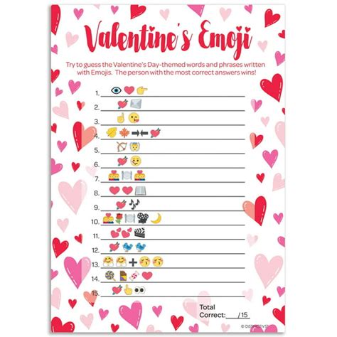 Valentines Day Emoji Party Game 25 Players Distinctivs Walmart