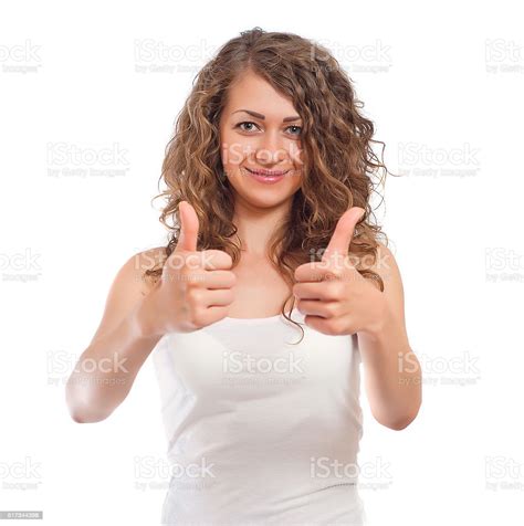 Woman Showing Thumbs Up Gesture Stock Photo Download Image Now