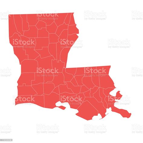 Louisiana State Map With Counties Stock Illustration Download Image