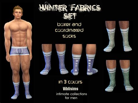 My Sims 4 Blog Winter Fabrics Set Boxer And Coordinated Socks By