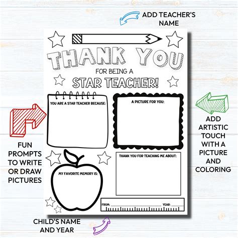 Teacher Appreciation Week Printable Teacher Thank You Etsy