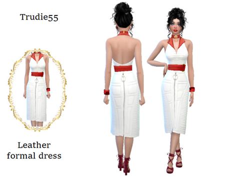 The Sims Resource Leather Formal Dress