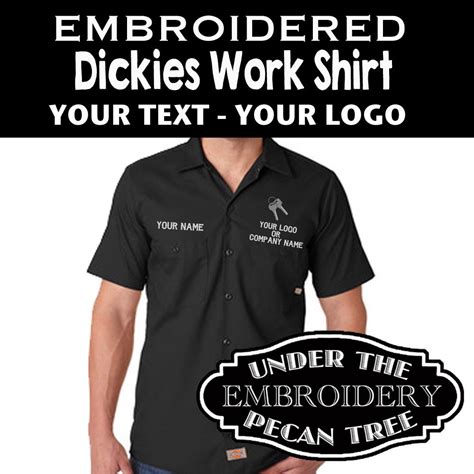Shirt Custom Embroidered Text Logo Embroidery RedKap or