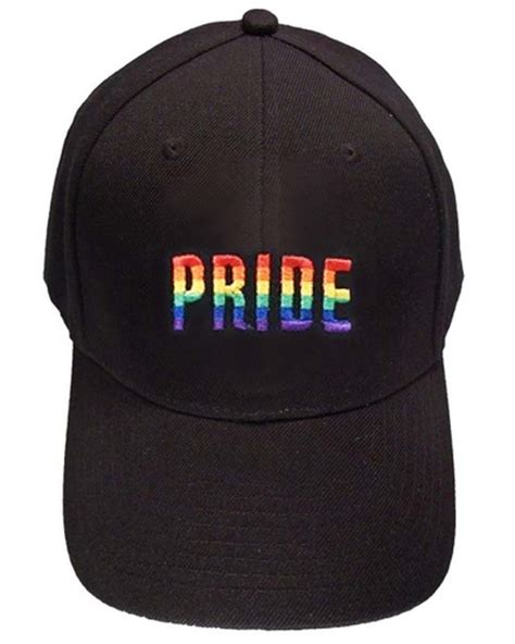 Black Baseball Cap With Pride Text Rainbow Flag Design Lgbtq Pride Hat Gay And Lesbian Pride