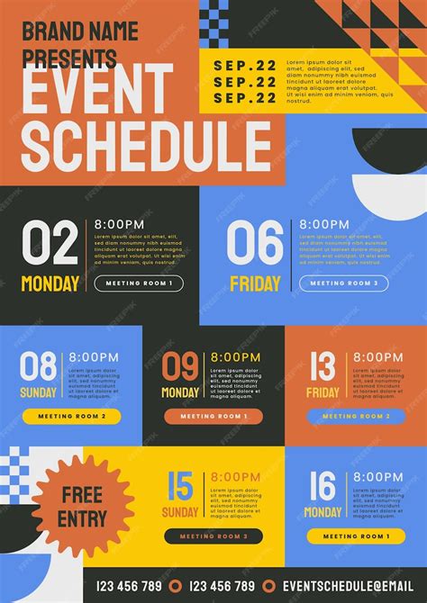 Premium Vector Flat Design Event Schedule Design
