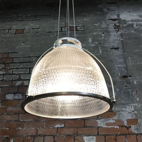 Antique industrial lighting pendant chandelier bird rustic ceiling fixture. Industrial Vintage Glass Holophane Pendant Light