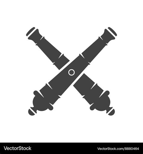 two cannons royalty free vector image vectorstock