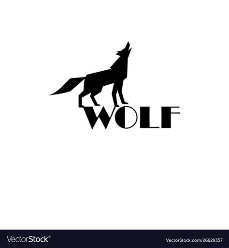 Black Wolf Sign On White Background Vector Image On Vectorstock Black