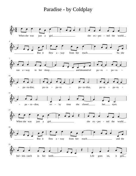 Paradise Sheet Music For Guitar Solo