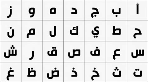 الحروف الابجدية العربية بالترتيب المرسال