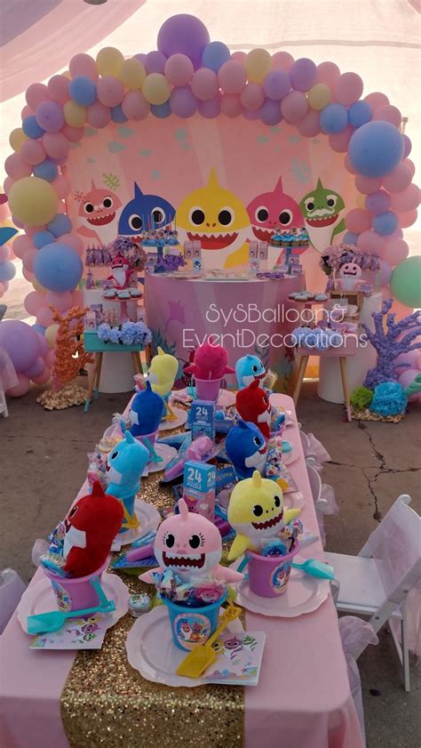 Baby Shark Girl Pink Baby Birthday Party Decorations Shark Themed