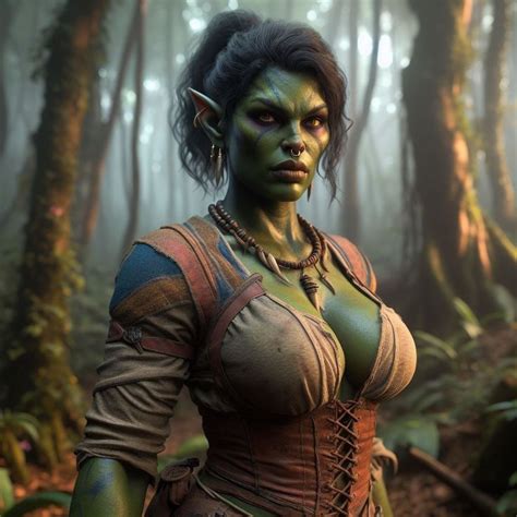 Dark Skinned Female Half Orc W Piercings Dungeons And Dragons Races 5e Dnd In 2024 Female