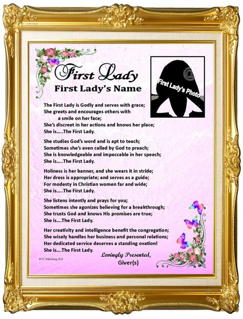 Mother's day gifts for pastor's wife. Pastor's Wife First Lady Personalized Photo Name Poem Gift ...