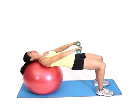 Pullovers With Db On Exercise Ball Exercise Ball Exercises Exercise