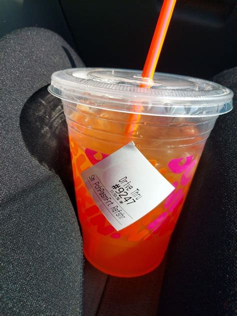 Peach Passion Fruit Refresher In 2022 Dunkin Iced Coffee Dunkin Donuts Dunkin