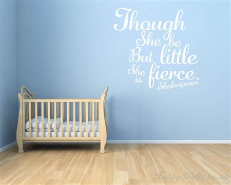 Though She Be But Little She Is Fierce Shakespeare Quotes Wall Decal Motivational Vinyl Art